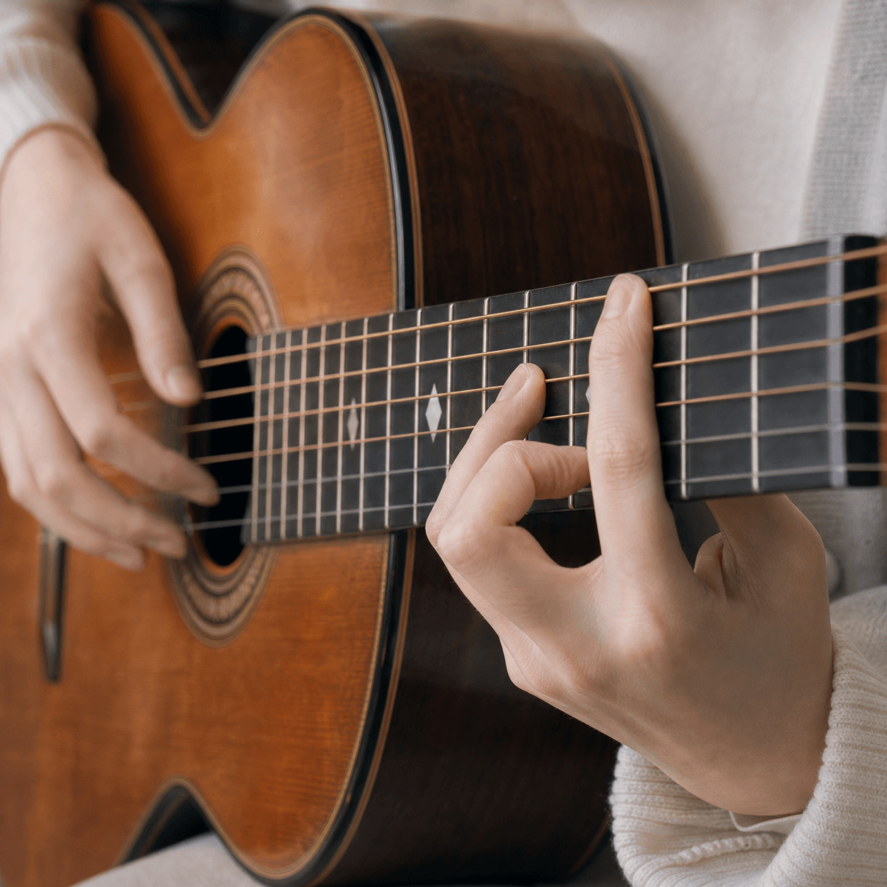 Hands on nylon strings