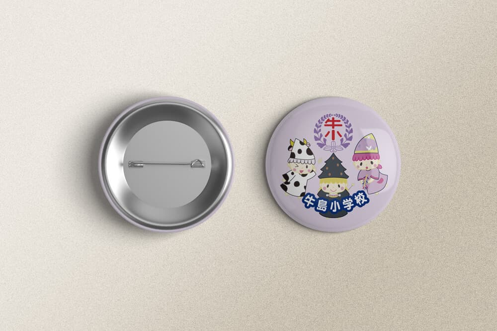 学校キャラクター缶バッジ