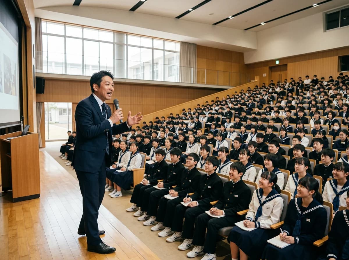 杉戸町立杉戸中学校様 立志式での講演会を行いました