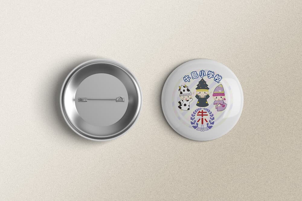 学校キャラクター缶バッジ