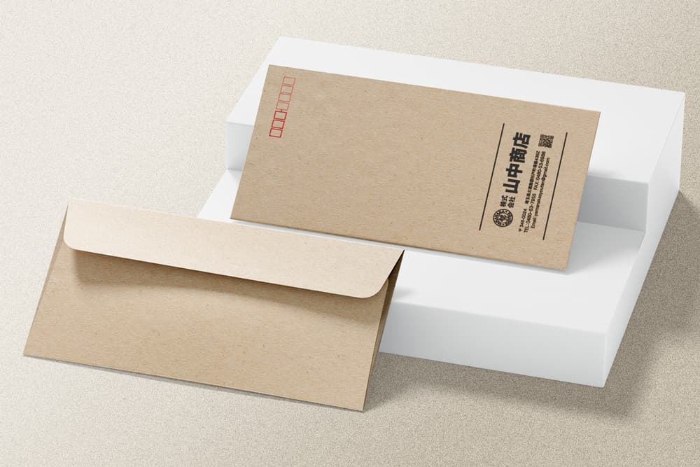 クラフト長3封筒デザイン印刷