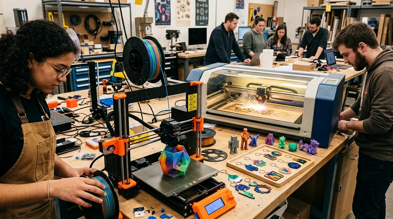 3Dプリンターを使った制作の様子